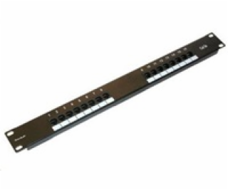 19  Patch panel XtendLan 16port, UTP, Cat5E, 30µm, duální...