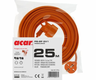 Acar PS-2P H05VV-F 2X1 25M záhradný predlžovací kábel
