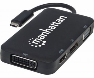 MANHATTAN Dokovací stanice USB-C na HDMI/DP/VGA/DVI