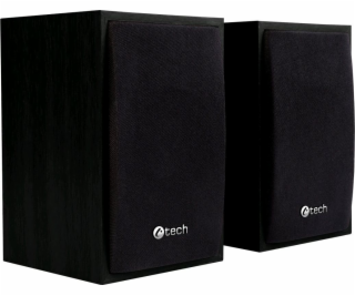 C-TECH Repro SPK-09, 2.0, dřevěné, černé, USB