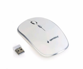 Myš GEMBIRD MUSW-4B-01-W, bílá, bezdrátová, USB nano rece...