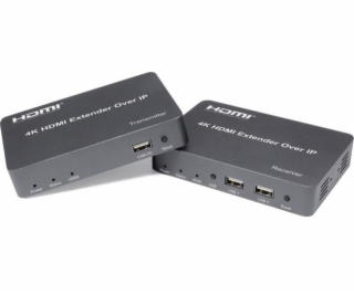 PREMIUMCORD HDMI extender s USB na 150m over IP, bez zpož...