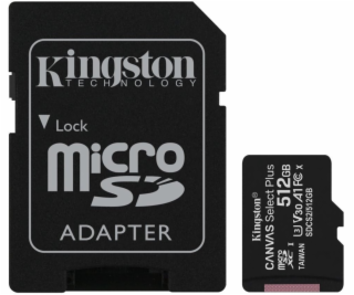 Kingston 512GB micSDXC Canvas Select Plus 100R A1 C10 Car...