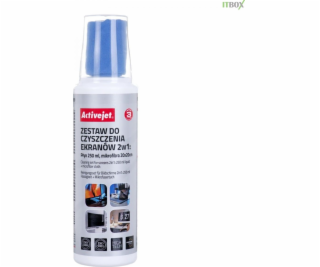 Screen cleaning kit 2in1 liquid 250 ml/20x20 cm Activejet...