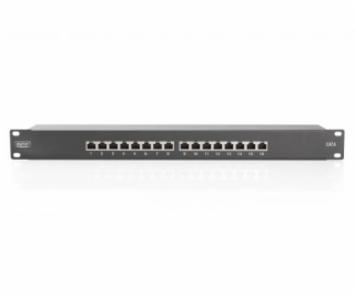 DIGITUS CAT 6, patch panel třídy E, stíněný, 16 portů RJ4...