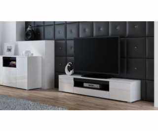 Cama TV stand VIVA 180 white/white gloss + black