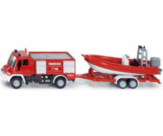 Siku Fire Brigade Unimog s loďou - S1636