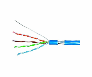 Kabel F/UTP Cat.5e 4x2xAWG24, LS0H plášt modrý, box 305m
