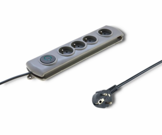Qoltec Swift prodlužovací kabel, 4 zásuvky, 1,5 m šedý (5...