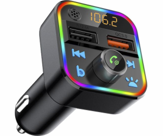 Bluetooth 5.1 + Qc3.0 RBG FM vysílač