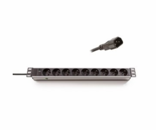 19  rozvodný panel, 9x230V, 1U, IEC320, délka 2,5m