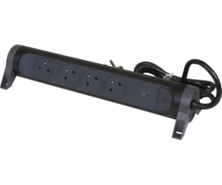 Predlžovacia šnúra 4x2PZ 1,5m čierna