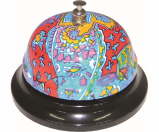 Zvonček stolný 8,5x6 cm dekor nerez