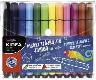 Derform Triangular Markers Jumbo 12 Kidea Colored
