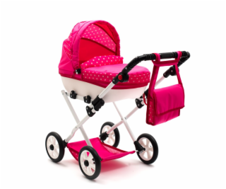 Dětský kočárek pro panenky New Baby COMFORT růžový s puntíky