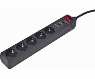 Gembird SPG5-C-10 surge protector Black 5 AC outlet(s) 25...
