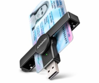 AXAGON CRE-SMPA, USB-A PocketReader čtečka kontaktních ka...