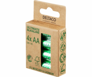 DELTACO ULTIMATE, Batérie alkalické AA, LR06 4ks
