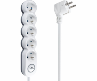 Libox LB0192 napájecí lišta 5 zásuvek 5 m bílá (LB0193-5)