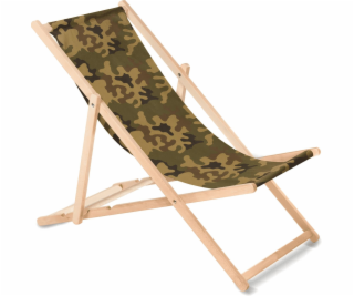 GreenBlue klasické bukové lehátko, camo green (GB183)