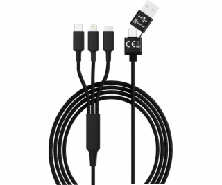 USB kabel USB-A + USB-C - USB-C + microUSB + Lightning 1,...