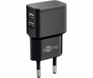 Goobay Napájací a nabíjací adaptér 230V na 2x USB, max.2,...
