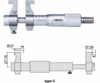 Veľkosť MIKROMETER 75-100 INT. DOKONČIŤ TYP-C