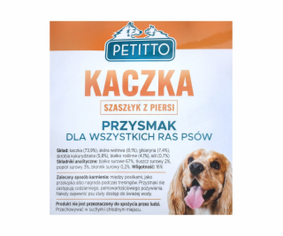 PETITTO Kebab z kachních prsou - pamlsek pro psy - 500 g