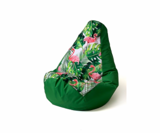 Sako bag pouffe hruška potisk zeleno planoucí L 105 x 80 cm