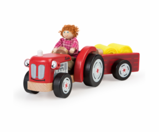 Tidlo Dřevěný traktor s vlečkou
