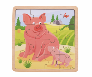 Bigjigs Toys puzzle - Prasátko se selátkem