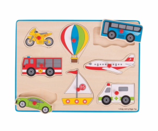 Bigjigs Toys Vkládací puzzle dopravní prostředky
