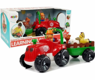 Štíhlý sportovní traktor s přívěsem, zvířata pro miminka,...