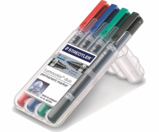 Staedtler STAEDTLER Perm. Marker Lumocolor duo 4St Box