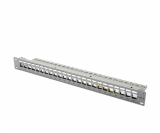 Digitus Blank Patch Panel, 24 port, tienený, 1U, šedý