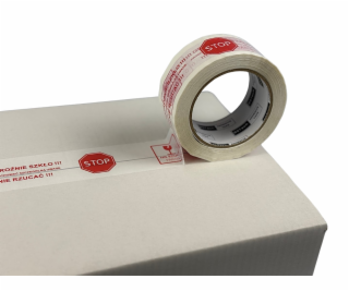 Lepicí páska s potiskem 48 mm x 100 m „Opatrné sklo“ 6 kusů