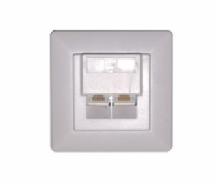 Zásuvka UTP 2x RJ45 Cat6, duální svorkovnice, pod omítku