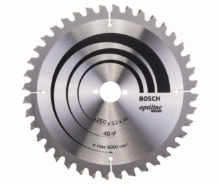 Pilový kotouč Optiline Wood - 250 x 30 x 3,2 mm, 40 BOSCH