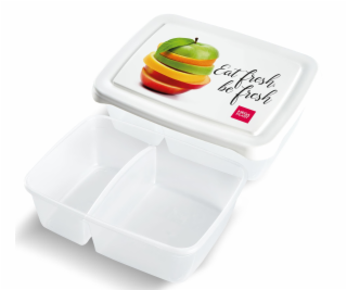 Box jídelní dělený 0,3 l+0,5 l s potiskem plast