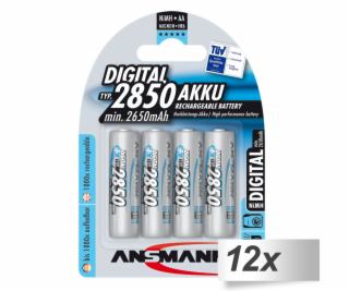 12x4 Ansmann NiMH aku 2850 Mignon AA 2650 mAh DIGITAL