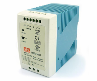 MEANWELL - MDR-100-12 - Průmyslový napájecí zdroj 12V 100...
