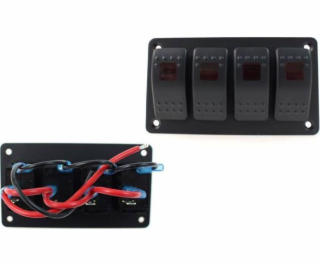 MTuning_F Alu panelový spínač, ON/OFFx4 Červený