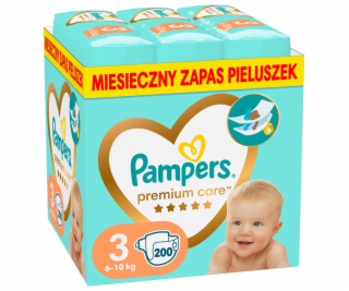 PAMPERS PAMPERS PREMIUM PARES 3, 6-10 KG, 200 PCS.