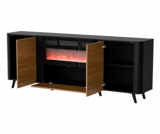 Cama Komoda Volare 200 x 39 x 75 cm černá/ořech + krb
