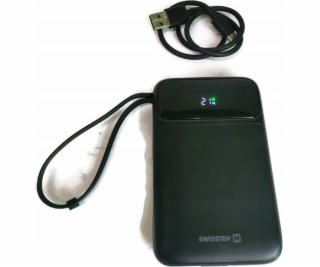 Swissten power bank 10000 mah pd 20w s integrovanými kabe...