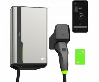 Green Cell HabuDen Wallbox 22kW 32A 7.5m NFC Cable Type 2...
