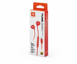 JBL Tune 305 USB-C, Slúchadlá, červené