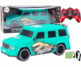 LeanToys RC auto na dálkové ovládání s dinosaurem v měřít...