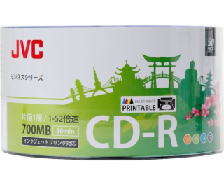 JVC JVC CD-R 700MB 52X INKJET BÍLÁ TISKNUTÁ VODOTĚSNÁ FOT...