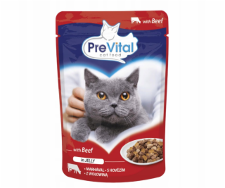 PREVITAL Beef in jelly - mokré krmivo pro kočky - 100g